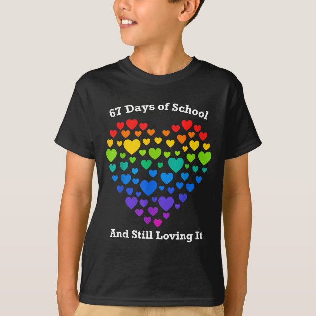 Funny 100th Day Of School Shirt Teacher Heart Vale (Front)
