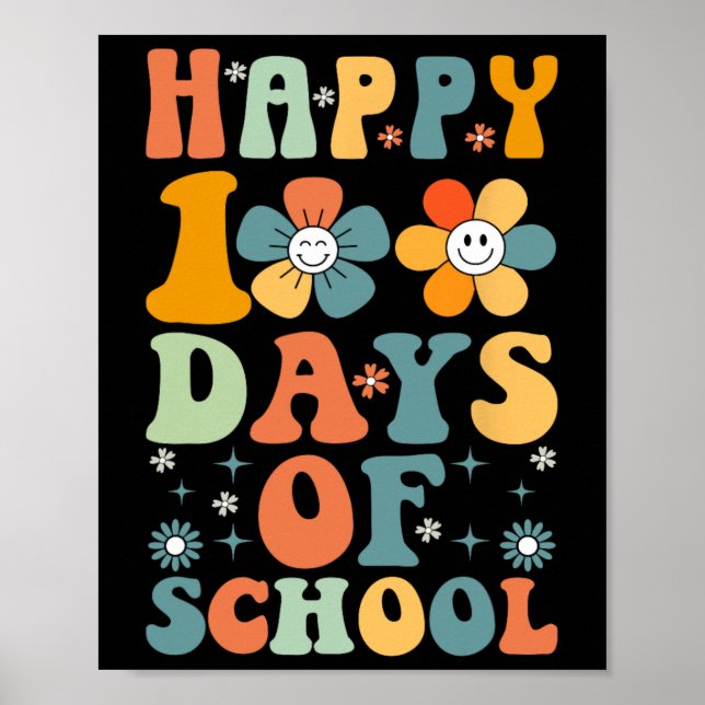 Funny 100th Day School Kids Cute 100 Days School G Poster (Front)