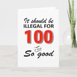 Funny 100th year old birthday designs card