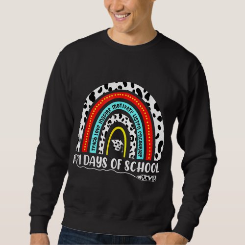 Funny 101 Days Of School Dog Lover Leopard Rainbow Sweatshirt