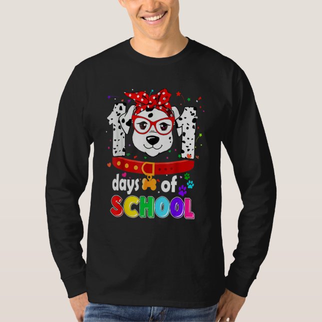 Funny 101 Days School Dog Lover Students Teachers  T-Shirt (Front)