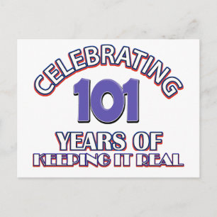 Funny 101st birthday designs postcard