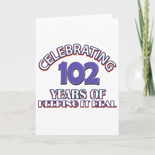 Funny 102ND birthday designs Card