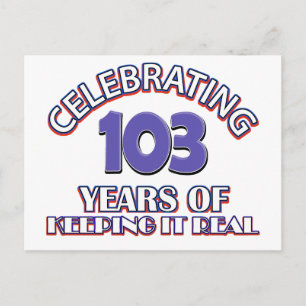 Funny 103rd birthday designs postcard