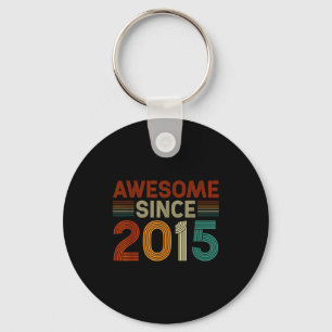 Funny 10 Year Old Awesome Since 2015 Birthday Son Keychain