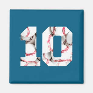 Funny 10th Birthday Baseball Baseball Players Magnet