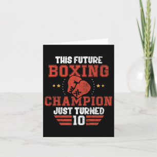 Funny 10th Birthday Boxing Tee Birthday Boy Card