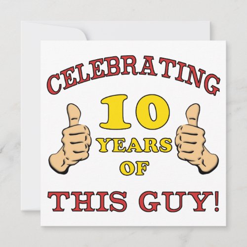 Funny 10th Birthday For Boys Custom Invites