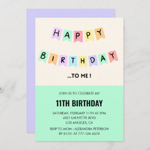 Funny 11th birthday invitations Happy Birthday