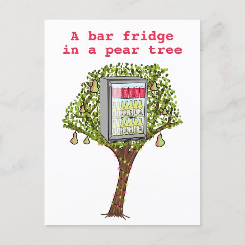 Funny 12 days Christmas partridge in a pear tree Holiday Postcard
