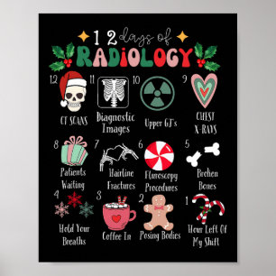 Funny 12 Days Of Radiology Christmas Radiate Xray Poster