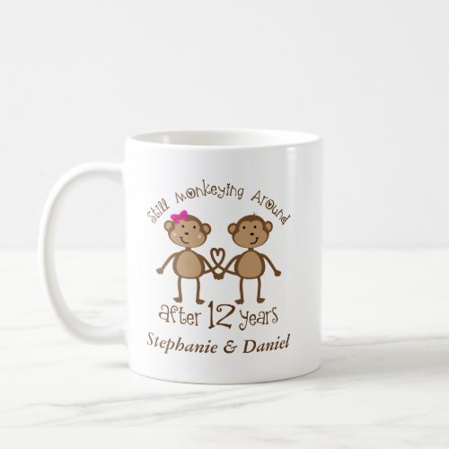 Funny 12th Wedding Anniversary His Hers Mugs