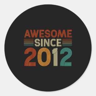 Funny 13 Year Old Awesome Since 2012 Birthday Son  Classic Round Sticker