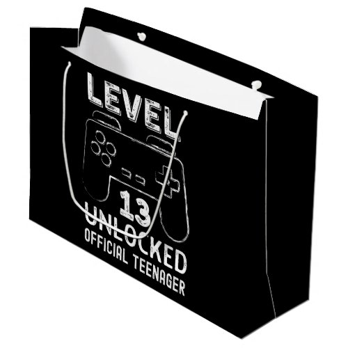 Funny 13th birthday level 13 unlocked gamers large gift bag