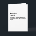 Funny 13th Birthday | Thirteen Teenager Card<br><div class="desc">Funny 13th birthday greeting card to celebrate a child becoming a horrible teenager. Dictionary design explaining the meaning of the word "teenager /tee-nei-jah A teenager is someone who likes to be treated like an adult,  whilst acting like a child."</div>