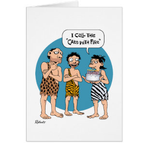Funny 13th Cake with Fire Birthday Cards