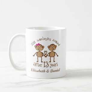 Funny 13th Wedding Anniversary His Hers Mugs