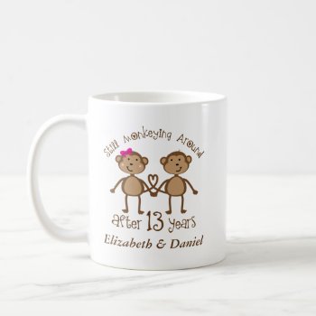 Funny 13th Wedding Anniversary His Hers Mugs by MainstreetShirt at Zazzle