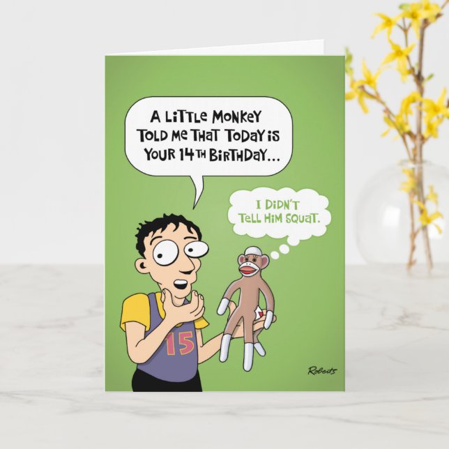 Buy Special 14th Birthday Cards For Him - Unusual Unique Cool 14 Year Old Boy Grandson 14th Bday Card Rugby Theme