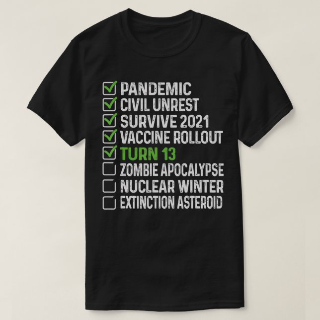 Funny 14th Birthday Tee 14 Years Old Checklist 202 (Design Front)