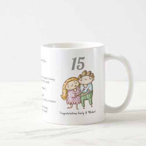 FUNNY 15th Wedding Anniversary Couple Customized Coffee Mug