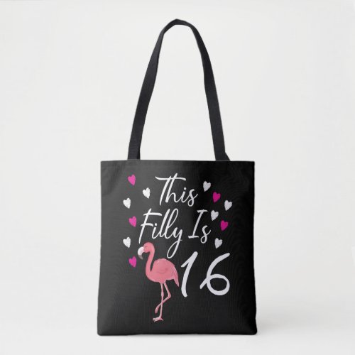 Funny 16 Years Old Women Flamingo 16th Birthday Tote Bag