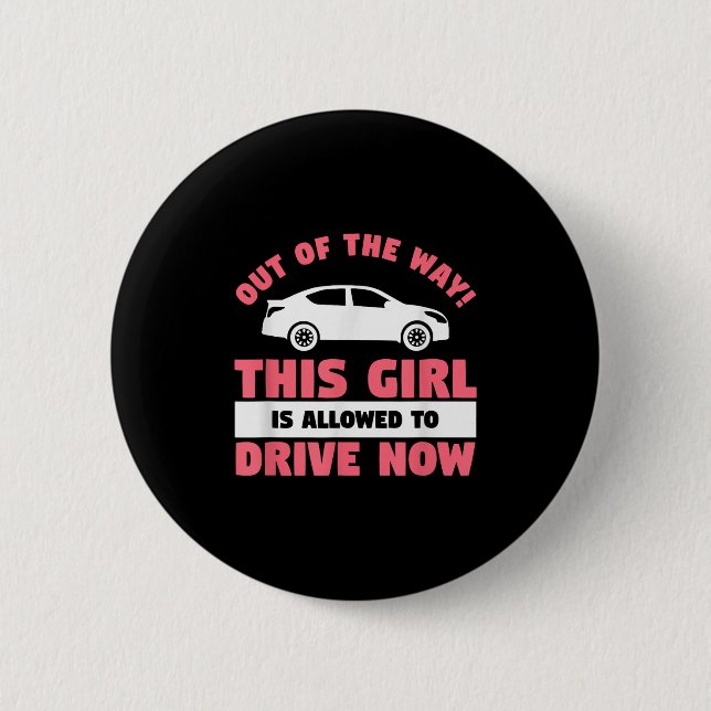 Funny 16th Birthday Driving Quote For A New Licens Button (Front)