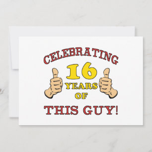 Funny 16th Birthday For Boys Card