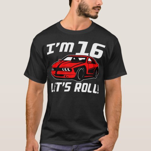 Funny 16th Birthday Gift Race Car Driver Boys 16 Y T_Shirt