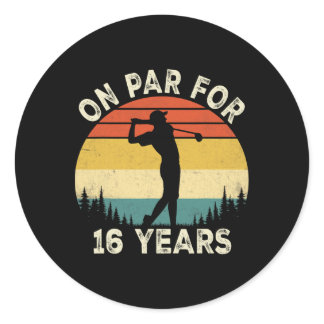 Funny 16th Birthday Golf Golfer 16 Year Old Golf B Classic Round Sticker