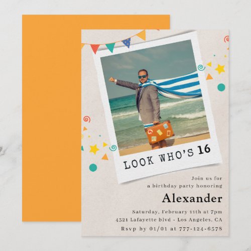 Funny 16th birthday invitations Men Fun Photo