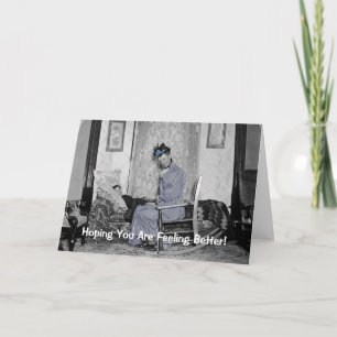 FUNNY 1890 CROSSDRESS COLORSPLASH ANTIQUE GET WELL CARD
