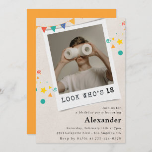 Funny 18th birthday invitations Men Fun Photo