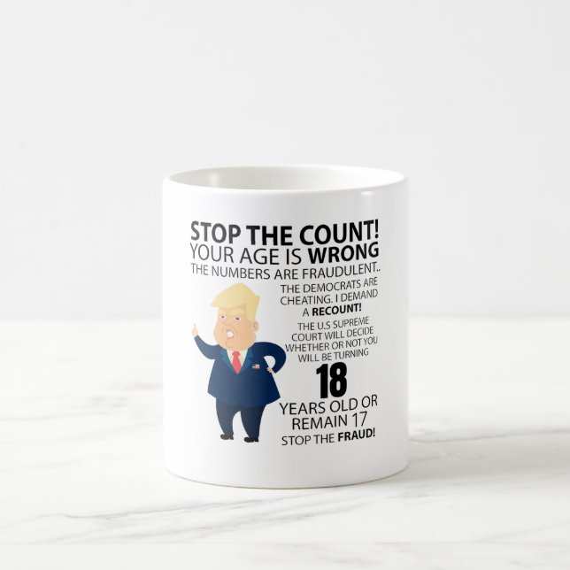 Funny 18th Year Birthday Present Happy Birth year Coffee Mug (Center)