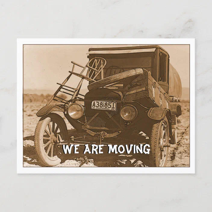 Funny 1930s Hillbilly Truck Moving Announcement Postcard Zazzle Com