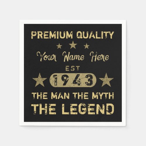 Funny 1943 Birthday Man Myth Legend Napkins