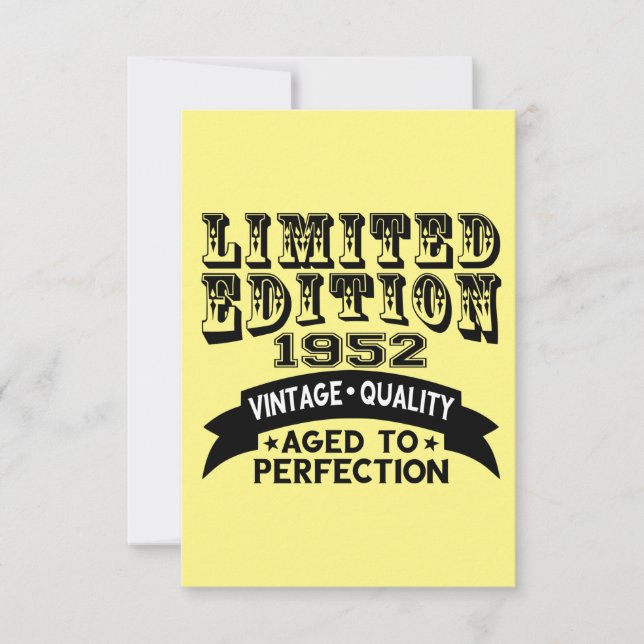 Funny 1952 Birthday Card Limited Edition (Front)