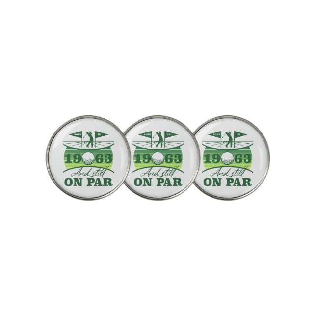 Funny 1963 Golfer 60th Birthday Golf Ball Marker (3 Up)