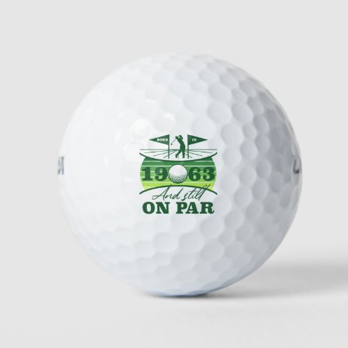 Funny 1963 Golfer 60th Birthday Golf Balls