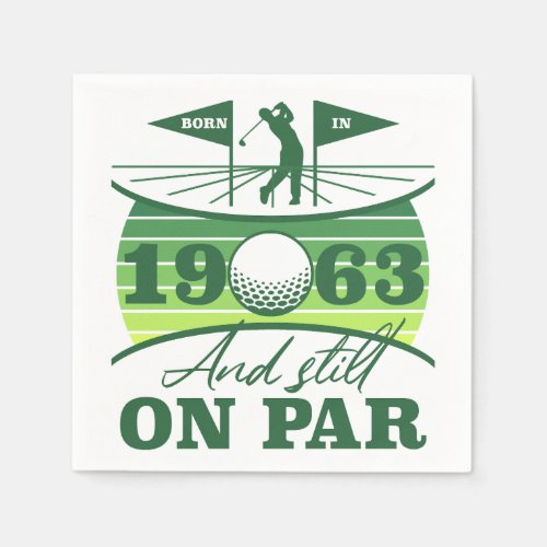 Funny 1963 Golfer 60th Birthday Napkins