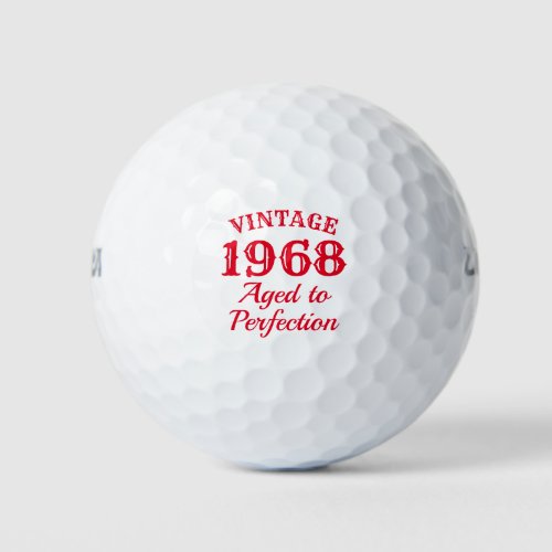 Funny 1968 Aged to perfection 50th Birthday Golf Balls