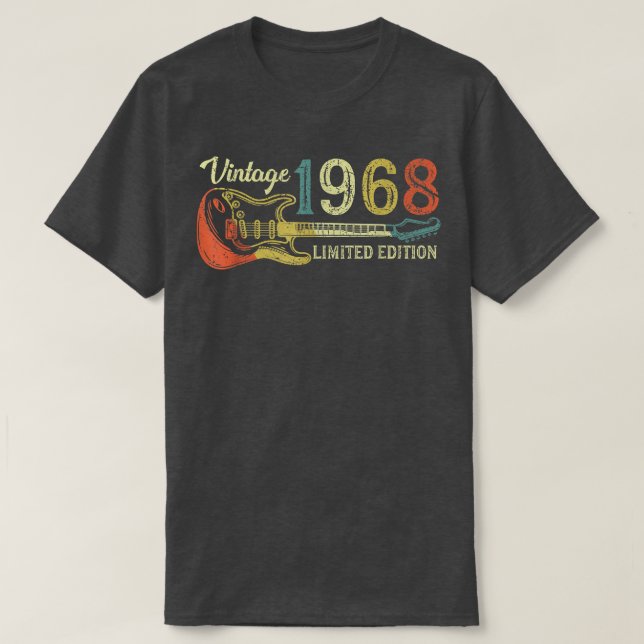 Funny 1968 birthday gift for men Guitar Lover 54th T-Shirt (Design Front)