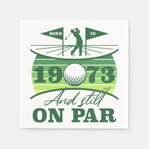 Funny 1973 Golfer 50th Birthday Napkins