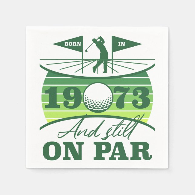 Funny 1973 Golfer 50th Birthday Napkins (Front)