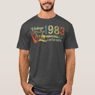 Funny 1983 birthday gift for men Guitar Lover 39th T-Shirt