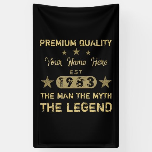 Funny 1983 Birthday Man Myth Legend Banner