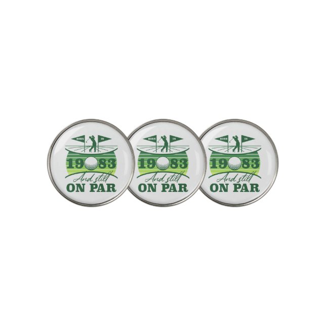 Funny 1983 Golfer 40th Birthday Golf Ball Marker (3 Up)