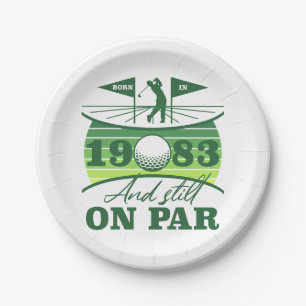 Funny 1983 Golfer 40th Birthday Paper Plates