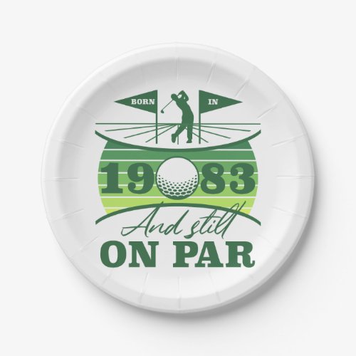 Funny 1983 Golfer 40th Birthday Paper Plates