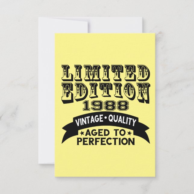 Funny 1988 Birthday Card Limited Edition (Front)